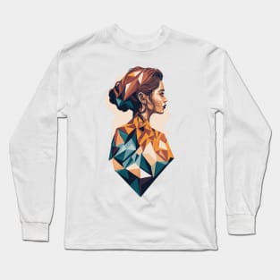 geometric woman from behind Long Sleeve T-Shirt